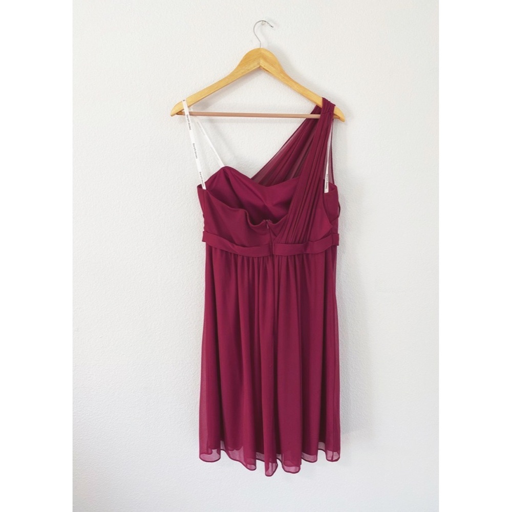 David’s Bridal - Illusion Short Dress in Sangria - Picture 3 of 6